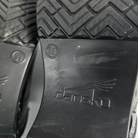 Dansko Women’s Professional Clogs Size 39 Black Embossed Patent Leather Slip - Picture 10 of 11